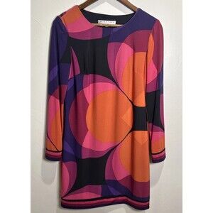 Trina Turk Mini Dress Colorful Abstract 70's Boho Womens Size 4